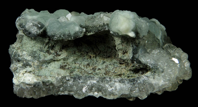 Datolite over Prehnite pseudomorph after Anhydrite from New Street Quarry, Paterson, Passaic County, New Jersey