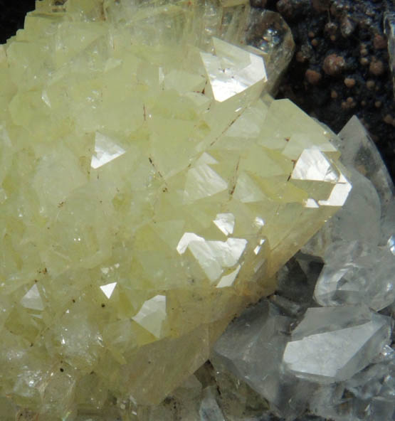 Adamite with Calcite from Mina Ojuela, Mapimi, Durango, Mexico