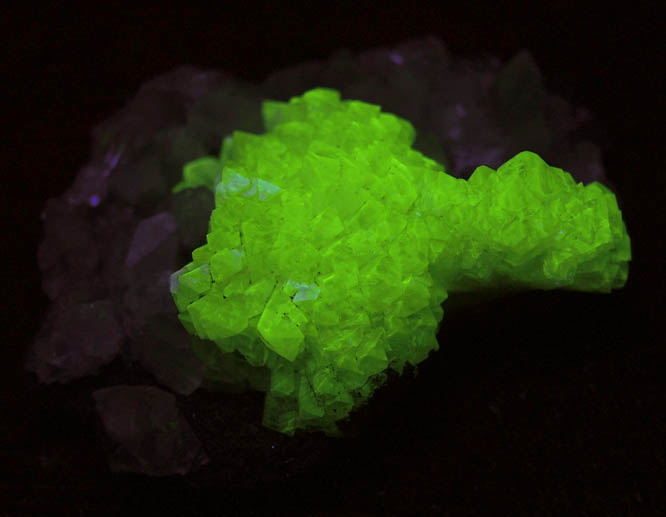 Adamite with Calcite from Mina Ojuela, Mapimi, Durango, Mexico