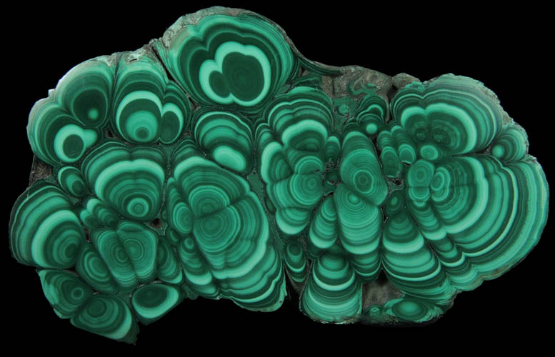 Malachite from Kolwezi Mining District, 240 km WNW of  Lubumbashi, Katanga Copperbelt, Lualaba Province, Democratic Republic of the Congo