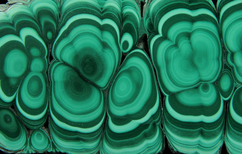 Malachite from Kolwezi Mining District, 240 km WNW of  Lubumbashi, Katanga Copperbelt, Lualaba Province, Democratic Republic of the Congo