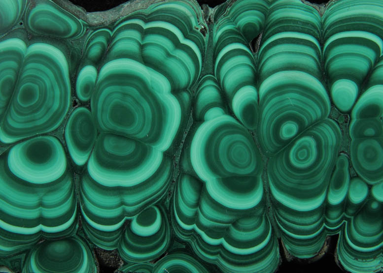 Malachite from Kolwezi Mining District, 240 km WNW of  Lubumbashi, Katanga Copperbelt, Lualaba Province, Democratic Republic of the Congo