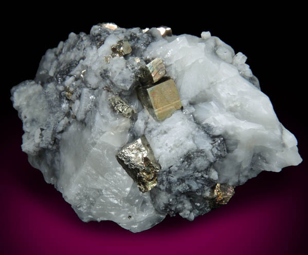 Pyrite from Lime Crest Quarry (Limecrest), Sussex Mills, 4.5 km northwest of Sparta, Sussex County, New Jersey