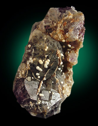 Phillipsite on Fluorite from Thomaston Dam Railroad Cut, Thomaston, Litchfield County, Connecticut