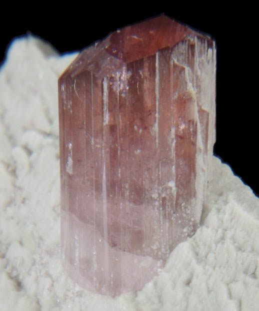 Elbaite var. Rubellite Tourmaline on Microcline from Himalaya Mine, Mesa Grande District, San Diego County, California