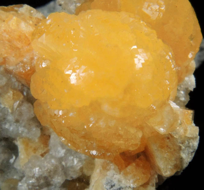 Stilbite on Calcite from Fairfax Quarry, 6.4 km west of Centreville, Fairfax County, Virginia