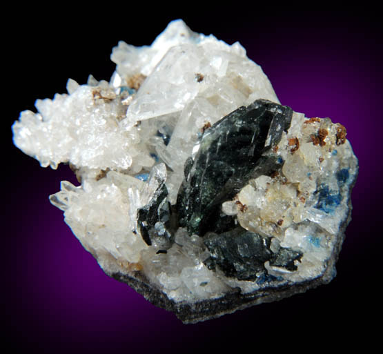 Kulanite, Quartz, Lazulite, Siderite from Rapid Creek, 70 km northwest of Aklavik, Yukon, Canada (Type Locality for Kulanite)