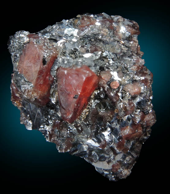 Rhodonite in Galena from Broken Hill, New South Wales, Australia