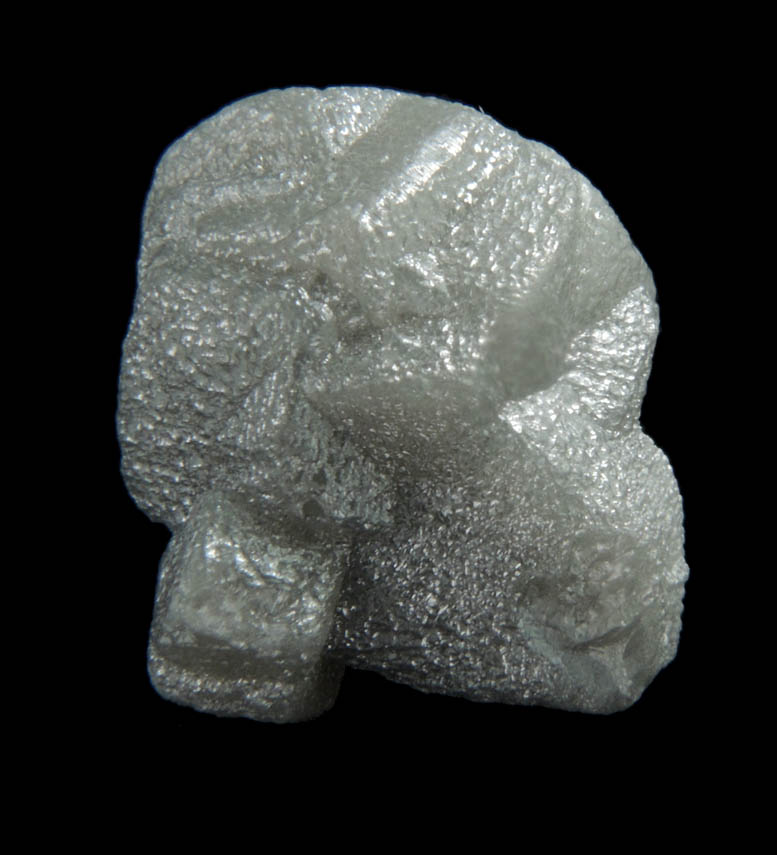 Diamond (11.25 carat gray intergrown cubic crystals) from Ekati Mine, Point Lake, Northwest Territories, Canada