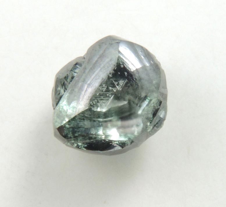 Diamond (1.14 carat fancy-green irregular crystal) from Almazy Anabara Mine, Republic of Sakha, Siberia, Russia