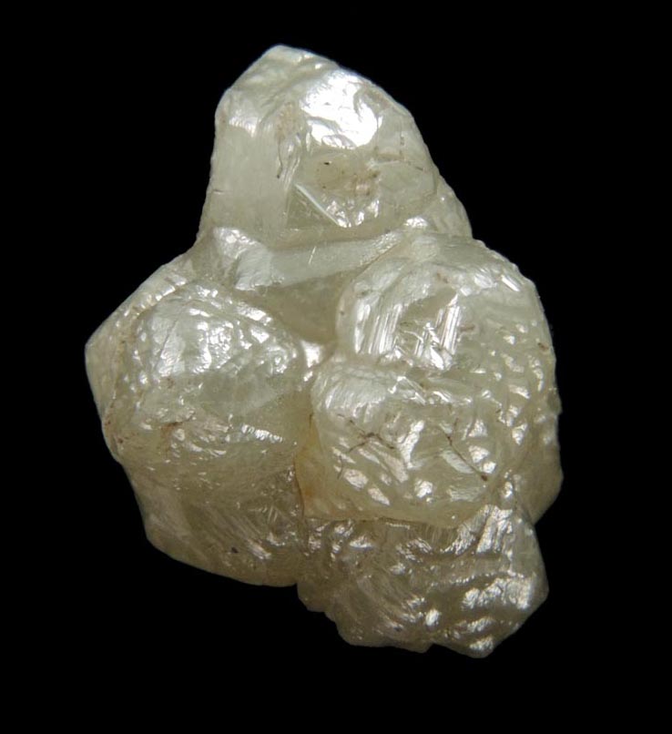 Diamond (8.03 carat yellow-gray intergrown rounded crystals) from Mbuji-Mayi, 300 km east of Tshikapa, Democratic Republic of the Congo