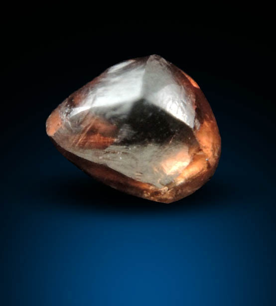 Diamond (0.43 carat brown distorted dodecahedral crystal) from Northern Cape Province, South Africa