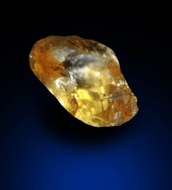 Diamond (0.37 carat fancy-intense orange irregular crystal) from Northern Cape Province, South Africa