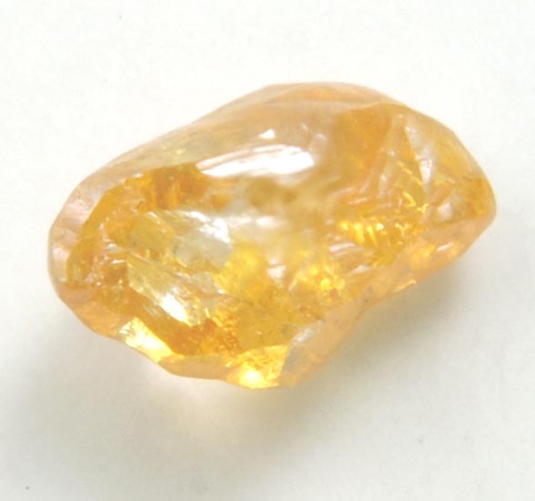 Diamond (0.37 carat fancy-intense orange irregular crystal) from Northern Cape Province, South Africa