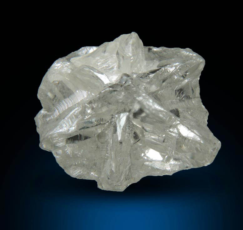 Diamond (2.71 carat colorless interpenetrant-twinned cavernous crystal) from Diavik Mine, East Island, Lac de Gras, Northwest Territories, Canada