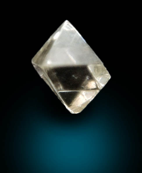 Diamond (0.11 carat pale-brown octahedral crystal) from Mirny, Republic of Sakha, Siberia, Russia