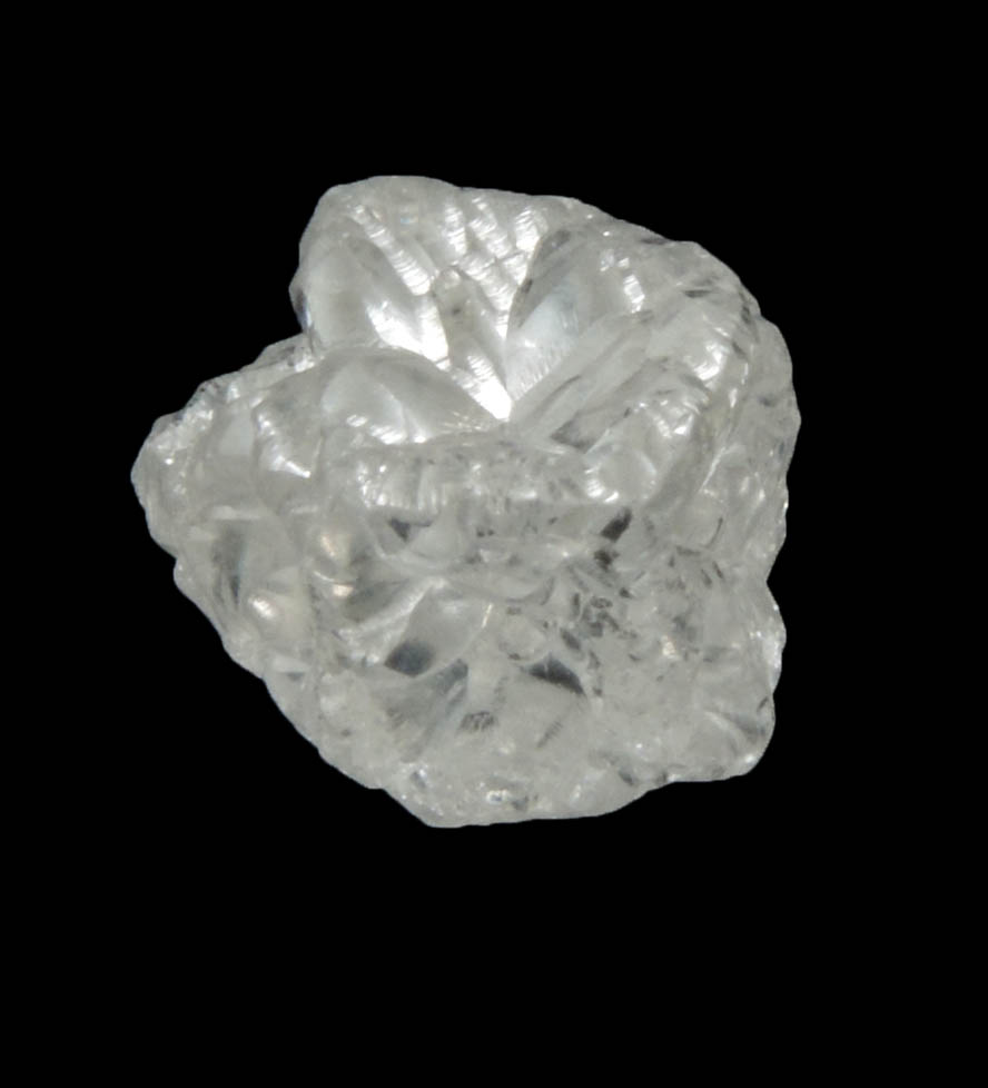 Diamond (2.20 carat intergrown colorless cavernous crystals) from Diavik Mine, East Island, Lac de Gras, Northwest Territories, Canada