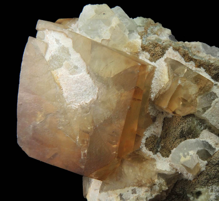 Calcite, Pectolite, Prehnite from Prospect Park Quarry, Prospect Park, Passaic County, New Jersey