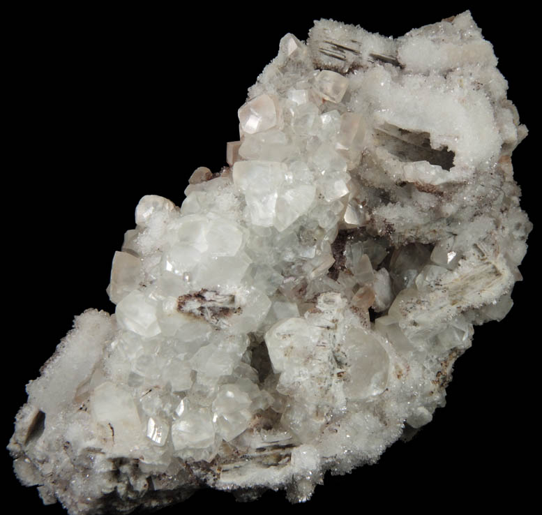 Calcite over Quartz pseudomorphs after Anhydrite from Prospect Park Quarry, Prospect Park, Passaic County, New Jersey