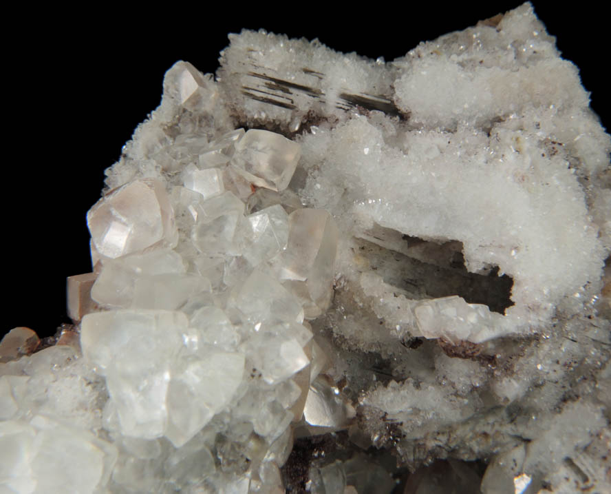 Calcite over Quartz pseudomorphs after Anhydrite from Prospect Park Quarry, Prospect Park, Passaic County, New Jersey