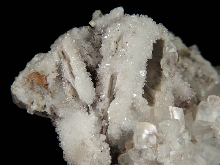 Calcite over Quartz pseudomorphs after Anhydrite from Prospect Park Quarry, Prospect Park, Passaic County, New Jersey