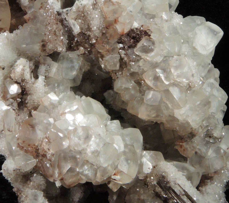 Calcite over Quartz pseudomorphs after Anhydrite from Prospect Park Quarry, Prospect Park, Passaic County, New Jersey