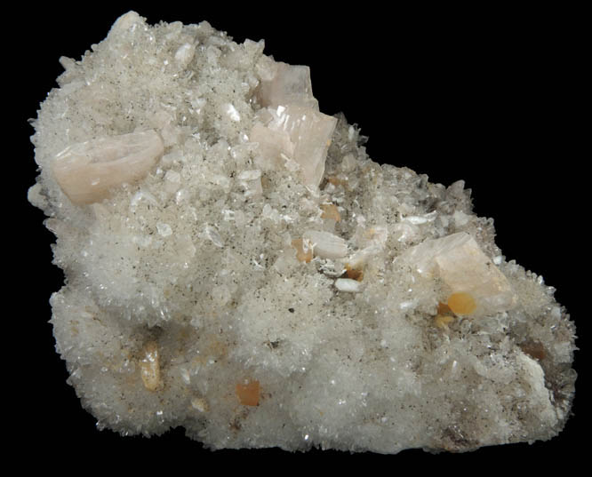 Heulandite over Quartz from Prospect Park Quarry, Prospect Park, Passaic County, New Jersey