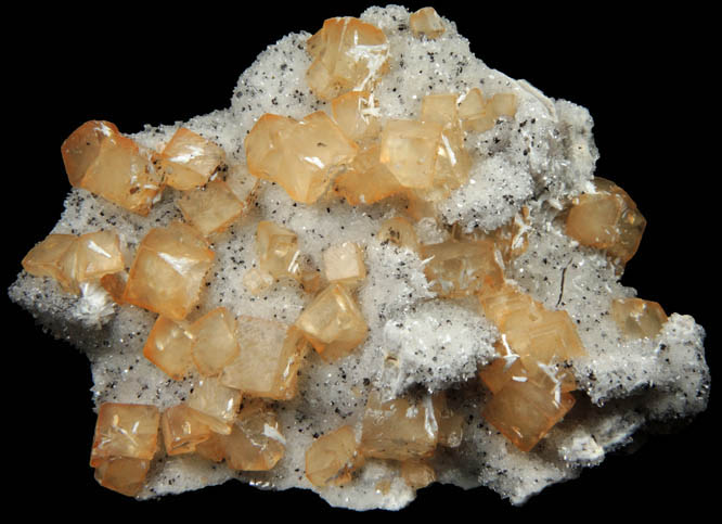 Calcite on Quartz with Hematite and Laumontite from Prospect Park Quarry, Prospect Park, Passaic County, New Jersey