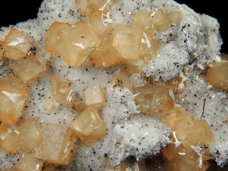 Calcite on Quartz with Hematite and Laumontite from Prospect Park Quarry, Prospect Park, Passaic County, New Jersey