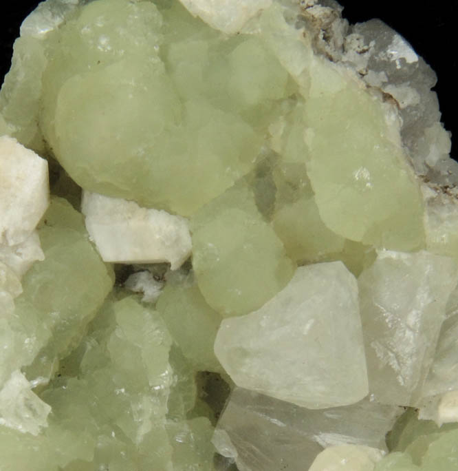 Prehnite, Calcite, Datolite from Prospect Park Quarry, Prospect Park, Passaic County, New Jersey