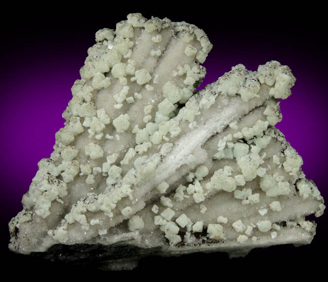 Prehnite on Quartz pseudomorphs after Anhydrite from Prospect Park Quarry, Prospect Park, Passaic County, New Jersey