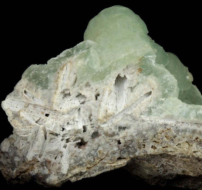 Prehnite pseudomorphs after Anhydrite from Prospect Park Quarry, Prospect Park, Passaic County, New Jersey