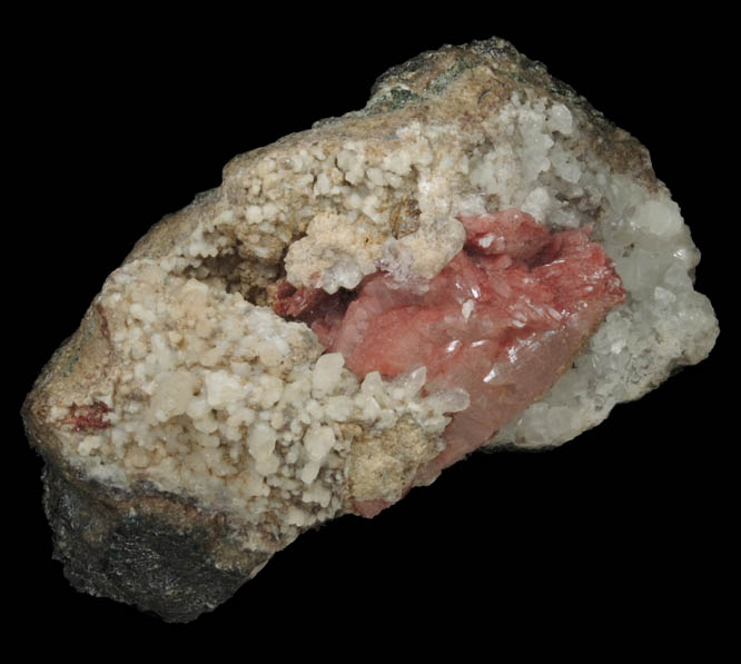Heulandite on Calcite from Prospect Park Quarry, Prospect Park, Passaic County, New Jersey
