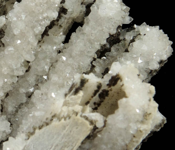 Quartz pseudomorphs after Anhydrite with Chamosite from Prospect Park Quarry, Prospect Park, Passaic County, New Jersey