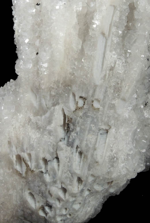 Quartz pseudomorphs after Anhydrite with Chamosite and Heulandite from Prospect Park Quarry, Prospect Park, Passaic County, New Jersey