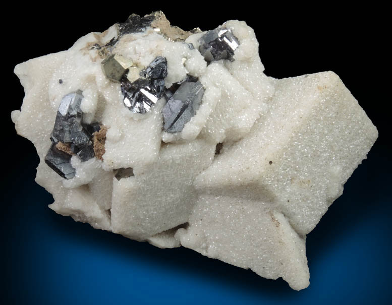 Dolomite pseudomorphs after Calcite with Pyrite and Sphalerite from Naica District, Saucillo, Chihuahua, Mexico