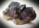 Quartz var. Amethyst-Smoky Quartz (Dauphin Law Twins) from Black Cap Mountain, east of North Conway, Carroll County, New Hampshire