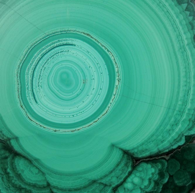 Malachite from Kolwezi Mining District, 240 km WNW of Lubumbashi, Katanga Copperbelt, Lualaba Province, Democratic Republic of the Congo