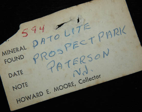 Datolite and Calcite on Quartz from Prospect Park Quarry, Prospect Park, Passaic County, New Jersey