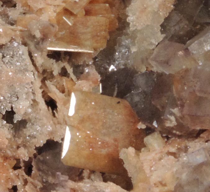 Barite on Fluorite from Saxony, Germany