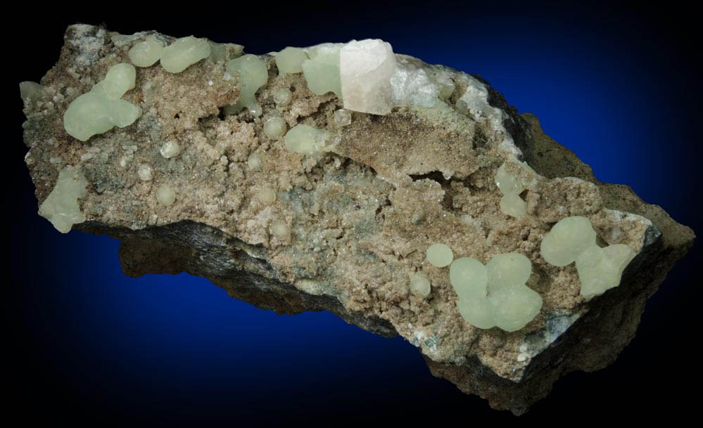 Prehnite and Apophyllite on Calcite from O and G Industries Southbury Quarry, Southbury, New Haven County, Connecticut