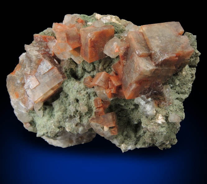 Chabazite, Heulandite, Calcite, Celadonite from Prospect Park Quarry, Prospect Park, Passaic County, New Jersey