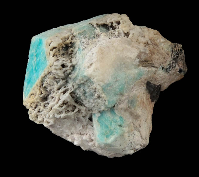 Microcline var. Amazonite from Black Cap Mountain, east of North Conway, Carroll County, New Hampshire