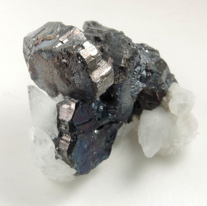 Stephanite with Calcite from Mina El Solar, Taxco, Guerrero, Mexico