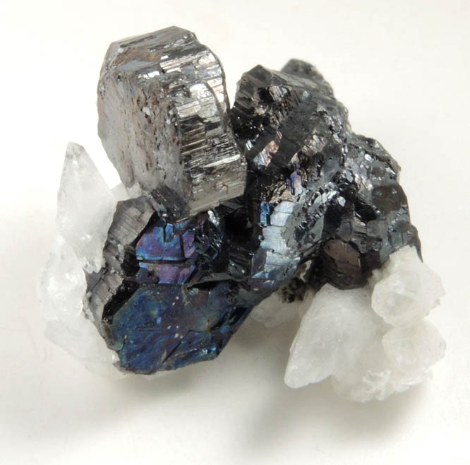 Stephanite with Calcite from Mina El Solar, Taxco, Guerrero, Mexico