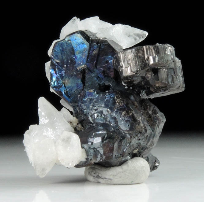 Stephanite with Calcite from Mina El Solar, Taxco, Guerrero, Mexico