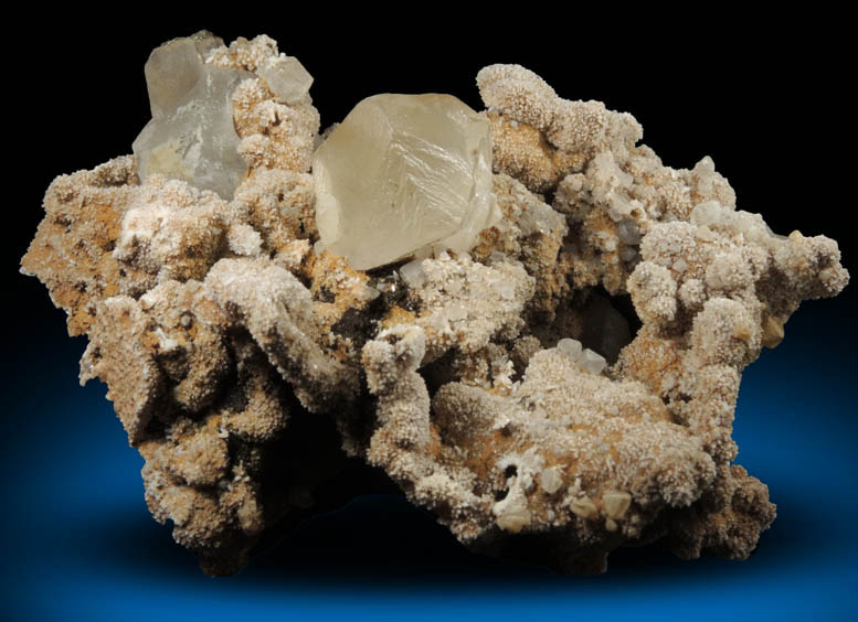 Calcite (twinned crystals) on pseudomorphs after Calcite from Weldon's Stone Quarry, Scotch Plains, Somerset County, New Jersey