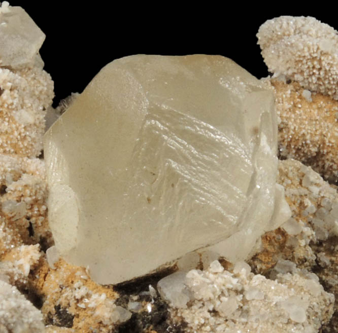 Calcite (twinned crystals) on pseudomorphs after Calcite from Weldon's Stone Quarry, Scotch Plains, Somerset County, New Jersey