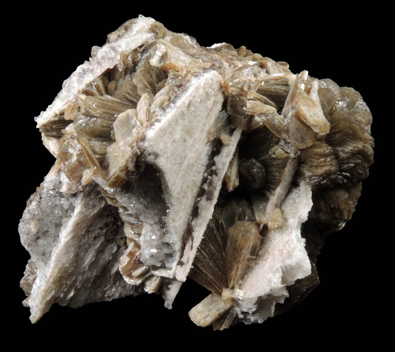 Stilbite over Quartz pseudomorphs after Anhydrite from New Street Quarry, Paterson, Passaic County, New Jersey