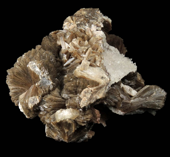 Stilbite over Quartz pseudomorphs after Anhydrite from New Street Quarry, Paterson, Passaic County, New Jersey